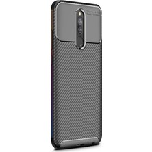 Smcase Xiaomi Redmi 8 Kılıf Karbon Dizayn Silikon Siyah