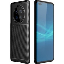 Smcase Huawei Mate 40 Pro Kılıf Karbon Dizayn Silikon Siyah