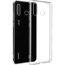Smcase Huawei Honor 20 Lite Kılıf Süper Silikon Arka Koruma+Nano Glass Şeffaf
