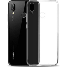 Smcase Huawei Y6s 2019 Kılıf Süper Silikon Yumuşak Koruma+Nano Glass Şeffaf