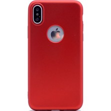 Smcase Apple iPhone X Kılıf Premier Silikon Kılıf Mat Kılıf Kırmızı