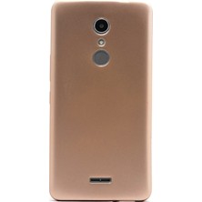Smcase Alcatel A3 XL Kılıf Premier Silikon Mat Silikon+Nano Glass Koruyucu Gold