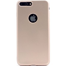 Smcase Apple iPhone 8 Plus Kılıf Premier Silikon+Nano Cam Koruyucu Gold