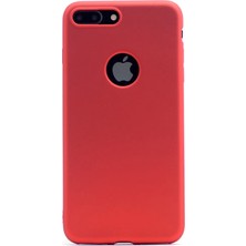 Smcase Apple iPhone 8 Plus Kılıf Premier Silikon+Nano Cam Koruyucu Kırmızı