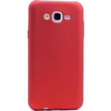 Smcase Samsung Galaxy J7 Core Kılıf Premier Silikon Kılıf Mat Kılıf Kırmızı