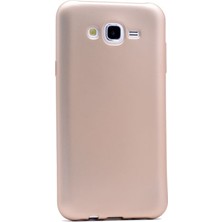 Smcase Samsung Galaxy J7 Core Kılıf Premier Silikon Kılıf+Nano Glass Koruyucu Gold