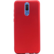 Smcase Huawei Mate 10 Lite Kılıf Premier Silikon Kılıf+Nano Glass Koruyucu Kırmızı