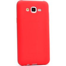 Smcase Samsung Galaxy J7 2015 Kılıf Premier Silikon+Nano Kırmızı