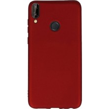Smcase Huawei P20 Lite Kılıf Premier Silikon Arka Kapak+Nano Glass Kırmızı