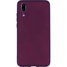 Smcase Huawei P20 Kılıf Premier Silikon Arka Kapak Mürdüm