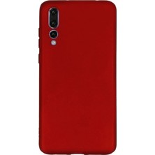 Smcase Huawei P20 Pro Kılıf Premier Silikon Arka Kapak+Nano Glass Kırmızı