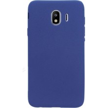 Smcase Samsung Galaxy J4 Kılıf Premier Silikon İpeksi Dokunuş Lacivert