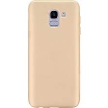 Smcase Samsung Galaxy J6 Kılıf Premier Silikon İpeksi Dokunuş Esnek Gold