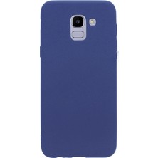 Smcase Samsung Galaxy J6 Kılıf Premier Silikon İpeksi Dokunuş Esnek Lacivert