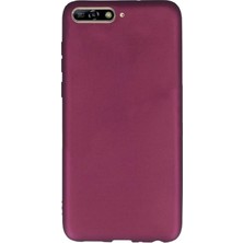 Smcase Huawei Y6 2018 Kılıf Premier Silikon Arka Koruma Mürdüm