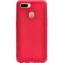 Smcase Oppo Ax7 Kılıf Premier Silikon Esnek Koruma+Nano Glass Kırmızı