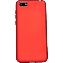 Smcase Huawei Y5 2018 Kılıf Premier Silikon Esnek Koruma+Nano Glass Kırmızı