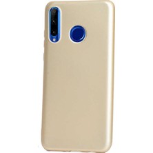Smcase Huawei Honor 20 Lite Kılıf Premier Silikon Esnek Koruma+Nano Glass Gold