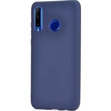 Smcase Huawei Honor 20 Lite Kılıf Premier Silikon Esnek Koruma+Nano Glass Lacivert