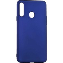 Smcase Samsung Galaxy A20s Kılıf Premier Silikon Esnek Arka Koruma Mavi