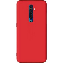 Smcase Oppo Reno 2z Kılıf Premier Silikon Esnek Koruma+Nano Glass Kırmızı