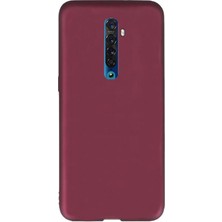 Smcase Oppo Reno 2z Kılıf Premier Silikon Esnek Koruma+Nano Glass Mürdüm