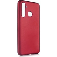 Smcase Realme 5 Pro Kılıf Premier Silikon Esnek Koruma+Nano Glass Mürdüm