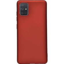 Smcase Samsung Galaxy A31 Kılıf Premier Silikon Koruma+Nano Glass Kırmızı