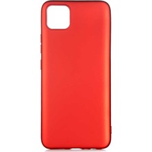 Smcase Realme C11 Kılıf Premier Silikon Koruma+Nano Glass Kırmızı