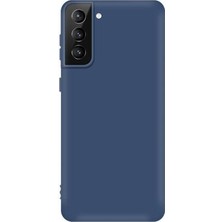 Smcase Samsung Galaxy S21 5G Kılıf Mat Soft Premier Silikon Lacivert