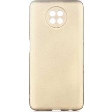 Smcase Xiaomi Redmi Note 9 5G Kılıf Premier Silikon Mat Koruma+Nano Glass Gold