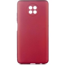 Smcase Xiaomi Redmi Note 9 5G Kılıf Premier Silikon Mat Koruma+Nano Glass Mürdüm