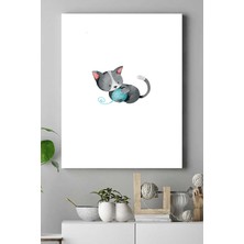 Postermanya Kedi Çocuk Odası Kanvas Tablo 5 21 x 30 cm