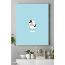 Postermanya Küçük İnek Çocuk Odası Kanvas Tablo 21 x 30 cm