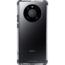 Smcase Huawei Mate 40 Pro Kılıf AntiShock Koruma Sert Silikon + Kamera Lens Şeffaf