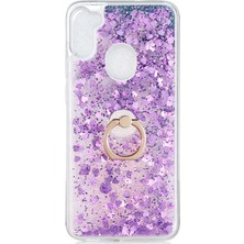 Smcase Samsung Galaxy A11 Kılıf Milce Sulu Yüzüklü Silikon Arka Kapak Mor