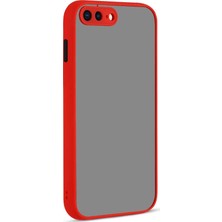 Smcase Apple iPhone 8 Plus Kılıf Hux Kamera Korumalı Silikon Kırmızı