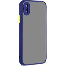 Smcase Apple iPhone Xs Max Kılıf Hux Kamera Korumalı Silikon Lacivert