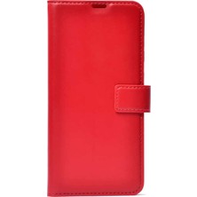 Smcase General Mobile Gm 10 Kılıf LocaL Cüzdan Standlı Kartvizitli Kırmızı