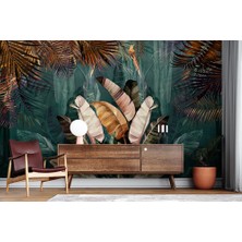 Özel Duvarlar Tropikal Yapraklı Duvar Kağıdı Büyük Renkli Tropikal Yapraklar