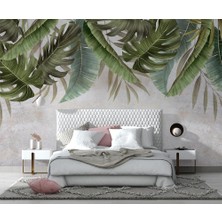Özel Duvarlar Yatak Odası için Tropikal Yapraklar Duvar Kağıdı
