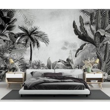 Özel Duvarlar Tropik Ağaçlar ve Yapraklar Duvar Kağıdı