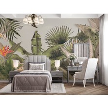 Özel Duvarlar Özel Tasarım Tropikal Yaprak Tarz Duvar Kağıtları