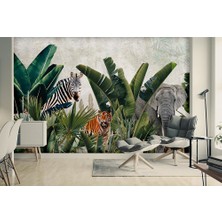 Özel Duvarlar Özel Tasarım Tropikal Yapraklar ve Canlılar Duvar Kağıtları