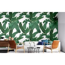 Özel Duvarlar Tropikal Yapraklar  Duvar Kağıdı Yeşil Yapraklar