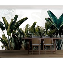 Özel Duvarlar Büyük Renkli Tropikal Yapraklar Özel Tasarım Duvar Kağıdı