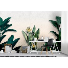 Özel Duvarlar Özel Tasarım Büyük Tropikal Yapraklı Duvar Kağıdı