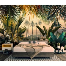 Özel Duvarlar Amazon Ormanları Özel Tasarım Tropikal Ağaçlar Duvar Kağıdı