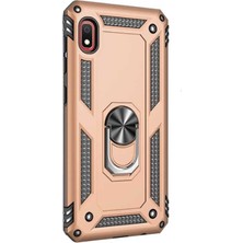 Smcase Xiaomi Redmi 7a Kılıf Vega Standlı Yüzüklü Mıknatıslı+Nano Glass Gold