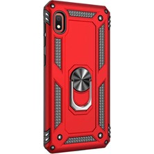 Smcase Xiaomi Redmi 7a Kılıf Vega Standlı Yüzüklü Mıknatıslı+Nano Glass Kırmızı